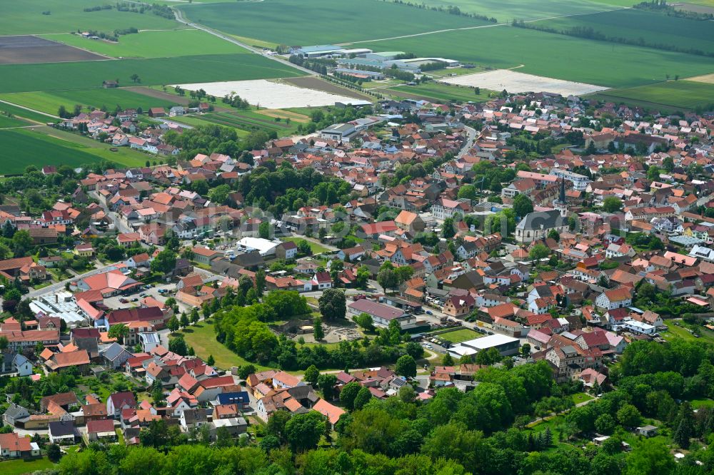 Aerial photograph Herbsleben - The city center in the downtown area in Herbsleben in the state Thuringia, Germany