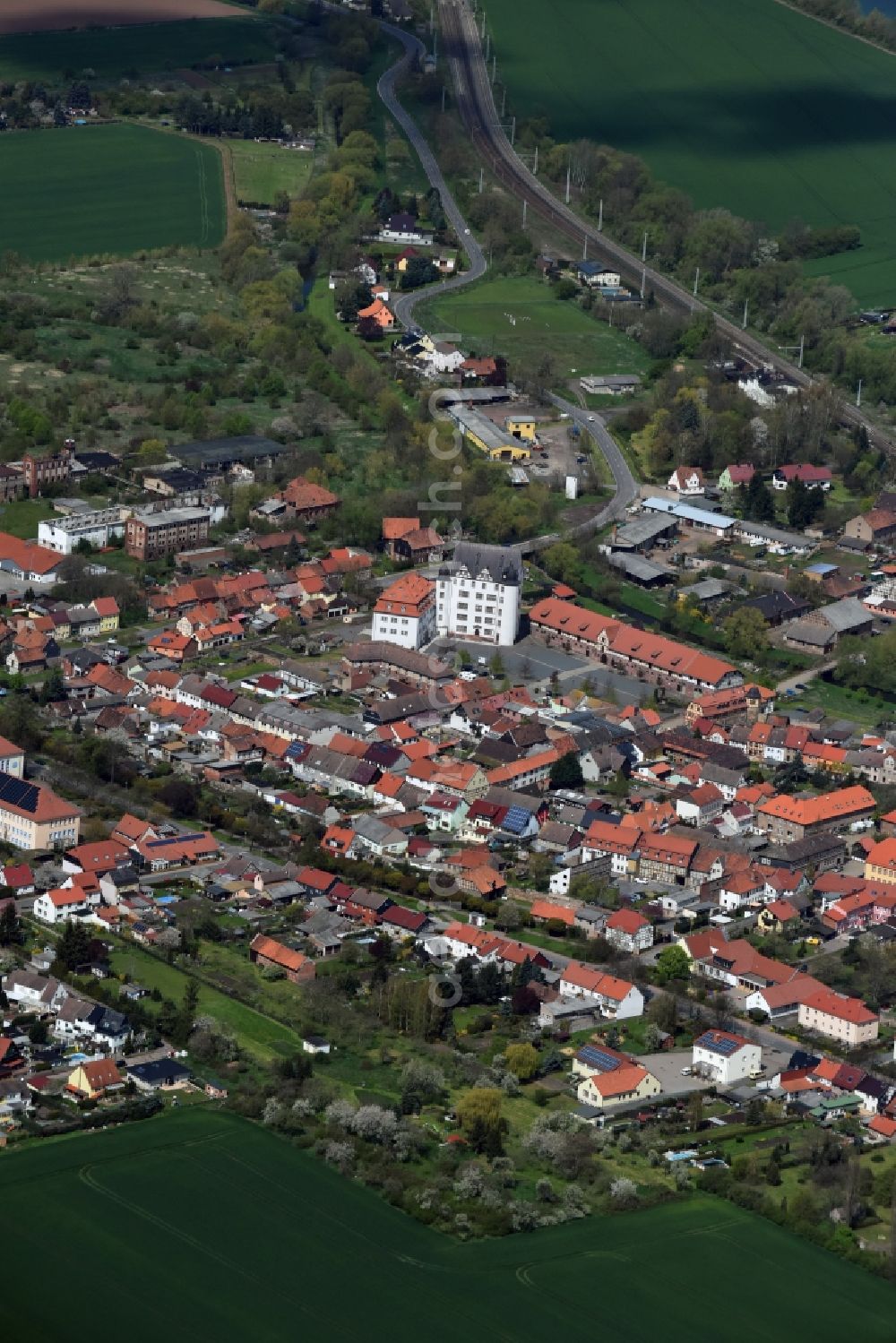 Aerial image Heringen/Helme - The city center in the downtown are in Heringen/Helme in the state Thuringia