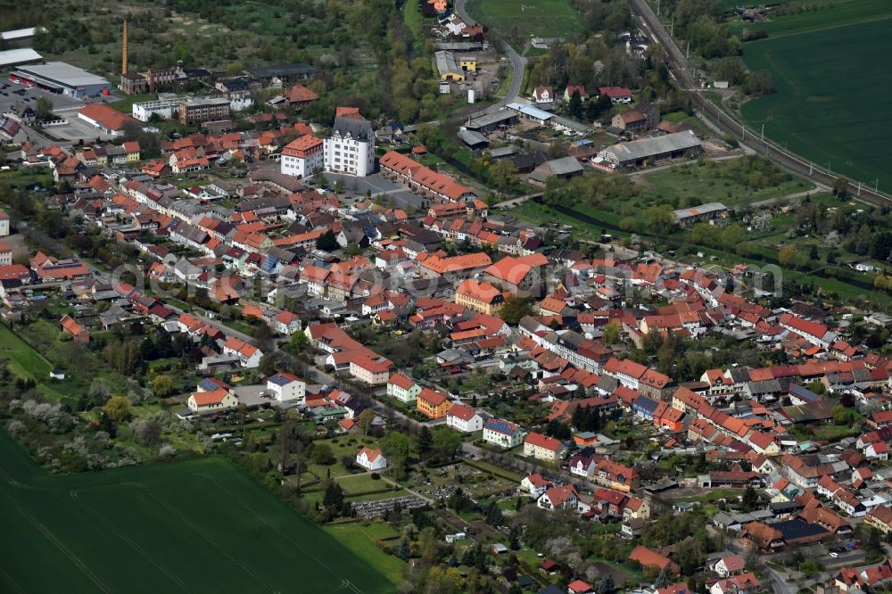 Heringen/Helme from the bird's eye view: The city center in the downtown are in Heringen/Helme in the state Thuringia