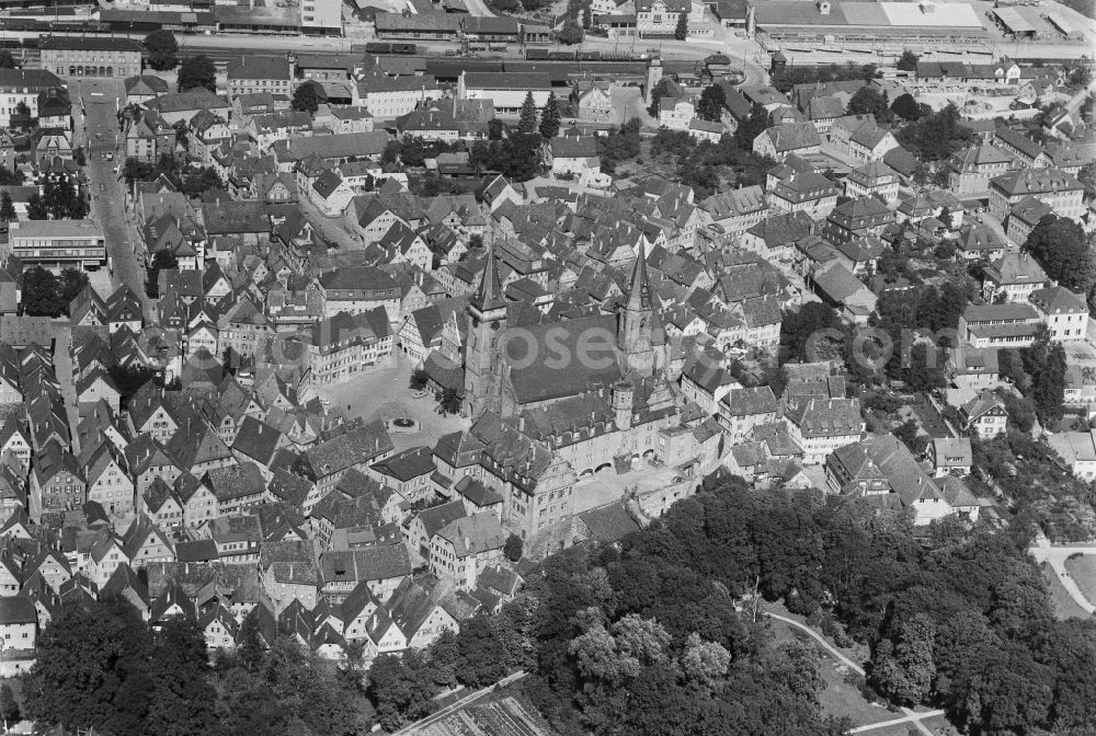 Öhringen from the bird's eye view: The city center in the downtown area in Oehringen in the state Baden-Wuerttemberg, Germany