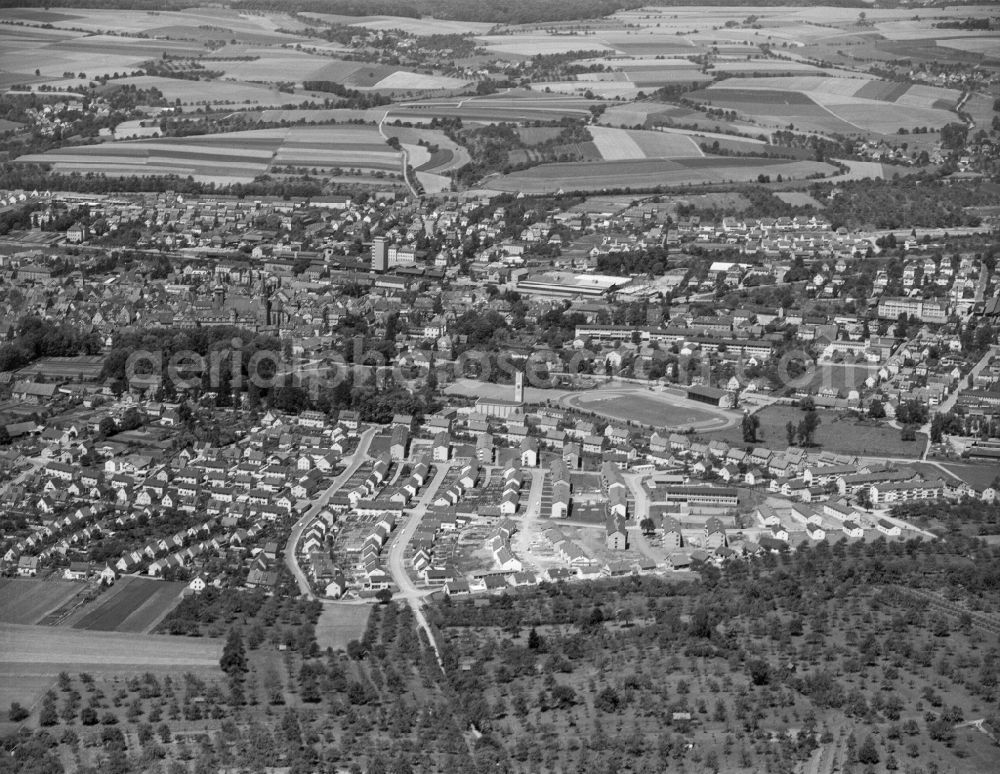 Öhringen from the bird's eye view: The city center in the downtown area in Oehringen in the state Baden-Wuerttemberg, Germany