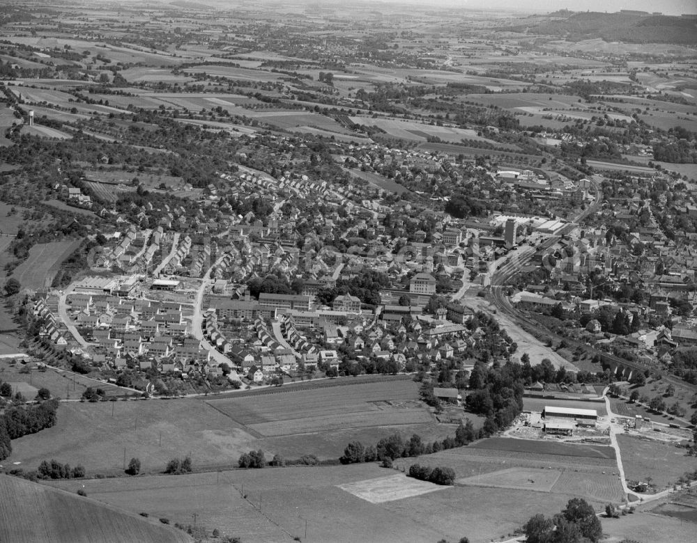 Öhringen from above - The city center in the downtown area in Oehringen in the state Baden-Wuerttemberg, Germany