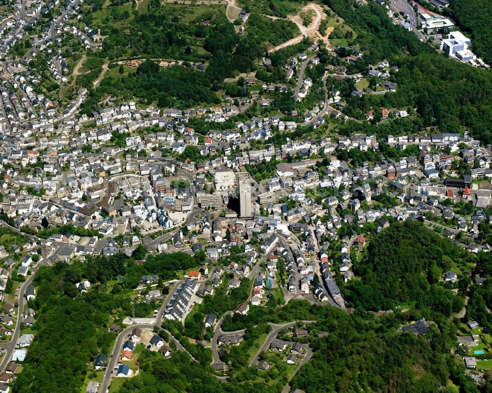 Aerial image Idar - The city center in the downtown area in Idar in the state Rhineland-Palatinate, Germany