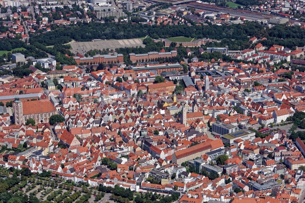 Aerial photograph Ingolstadt - The city center in the downtown area in Ingolstadt in the state Bavaria