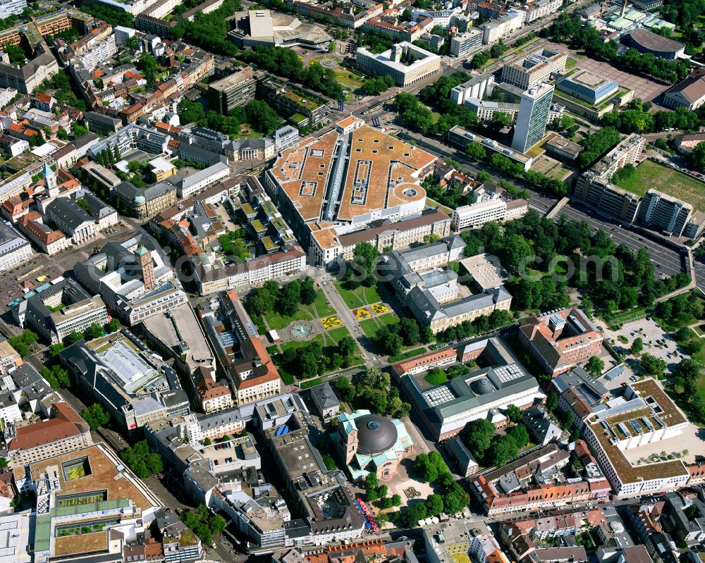 Innenstadt-West from above - The city center in the downtown area in Innenstadt-West in the state Baden-Wuerttemberg, Germany