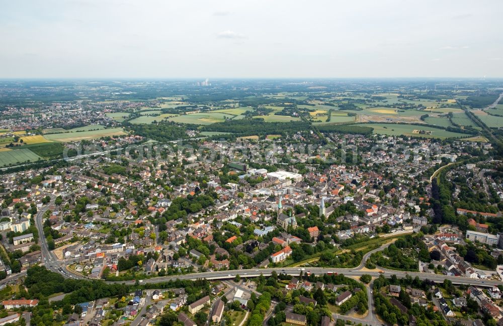 Aerial photograph Kamen - The city center in the downtown are in Kamen in the state North Rhine-Westphalia