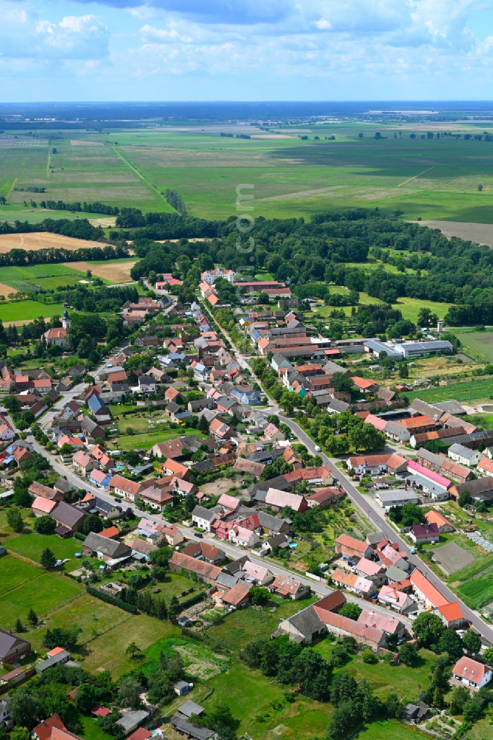 Karow from the bird's eye view: The city center in the downtown area in Karow in the state Saxony-Anhalt, Germany