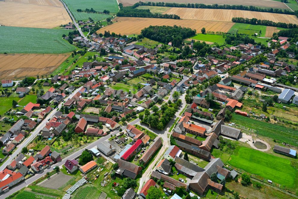 Aerial image Karow - The city center in the downtown area in Karow in the state Saxony-Anhalt, Germany