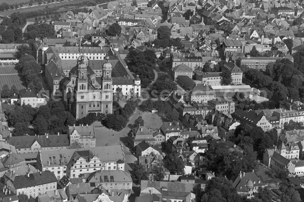 Kempten (Allgäu) from above - The city center in the downtown area in Kempten (Allgaeu) in the state Bavaria, Germany