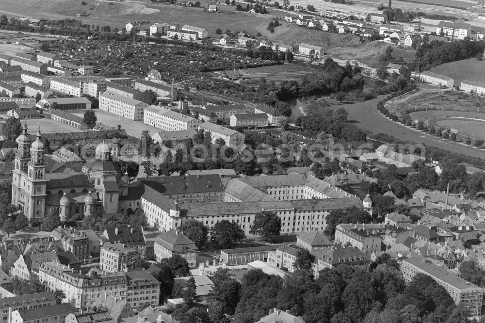 Kempten (Allgäu) from above - The city center in the downtown area in Kempten (Allgaeu) in the state Bavaria, Germany