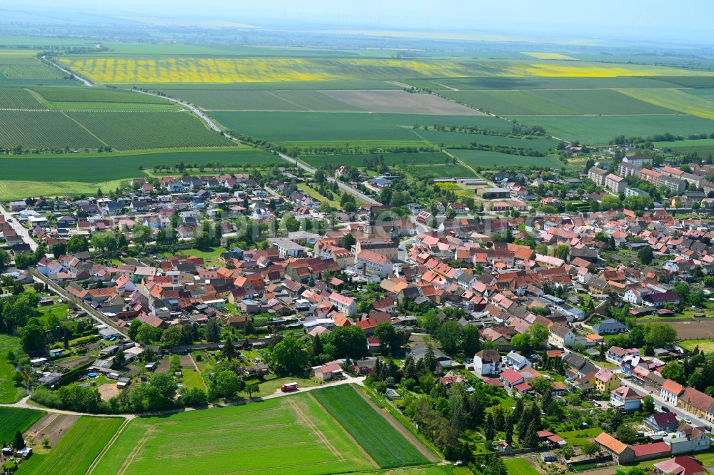 Aerial image Kindelbrück - The city center in the downtown area in Kindelbrück in the state Thuringia, Germany