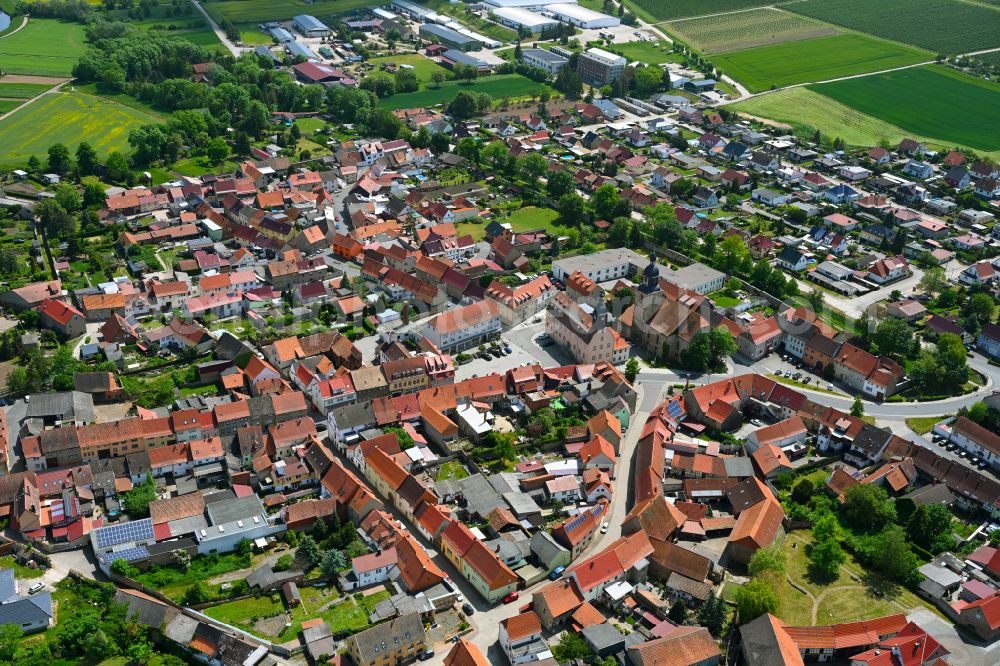 Aerial image Kindelbrück - The city center in the downtown area in Kindelbrück in the state Thuringia, Germany