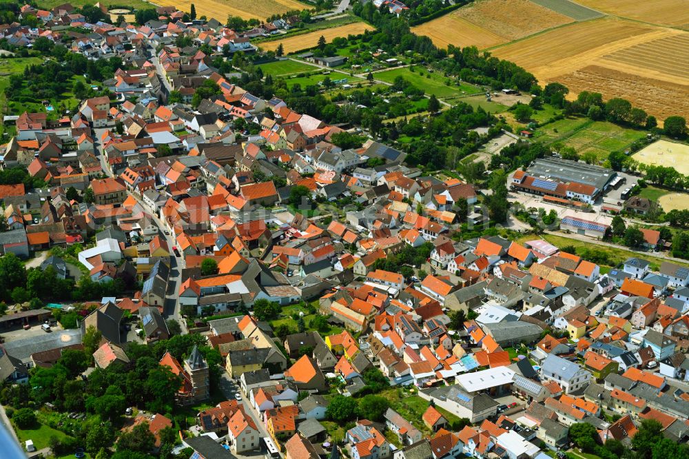 Kolonie from above - The city center in the downtown area in Kolonie in the state Rhineland-Palatinate, Germany