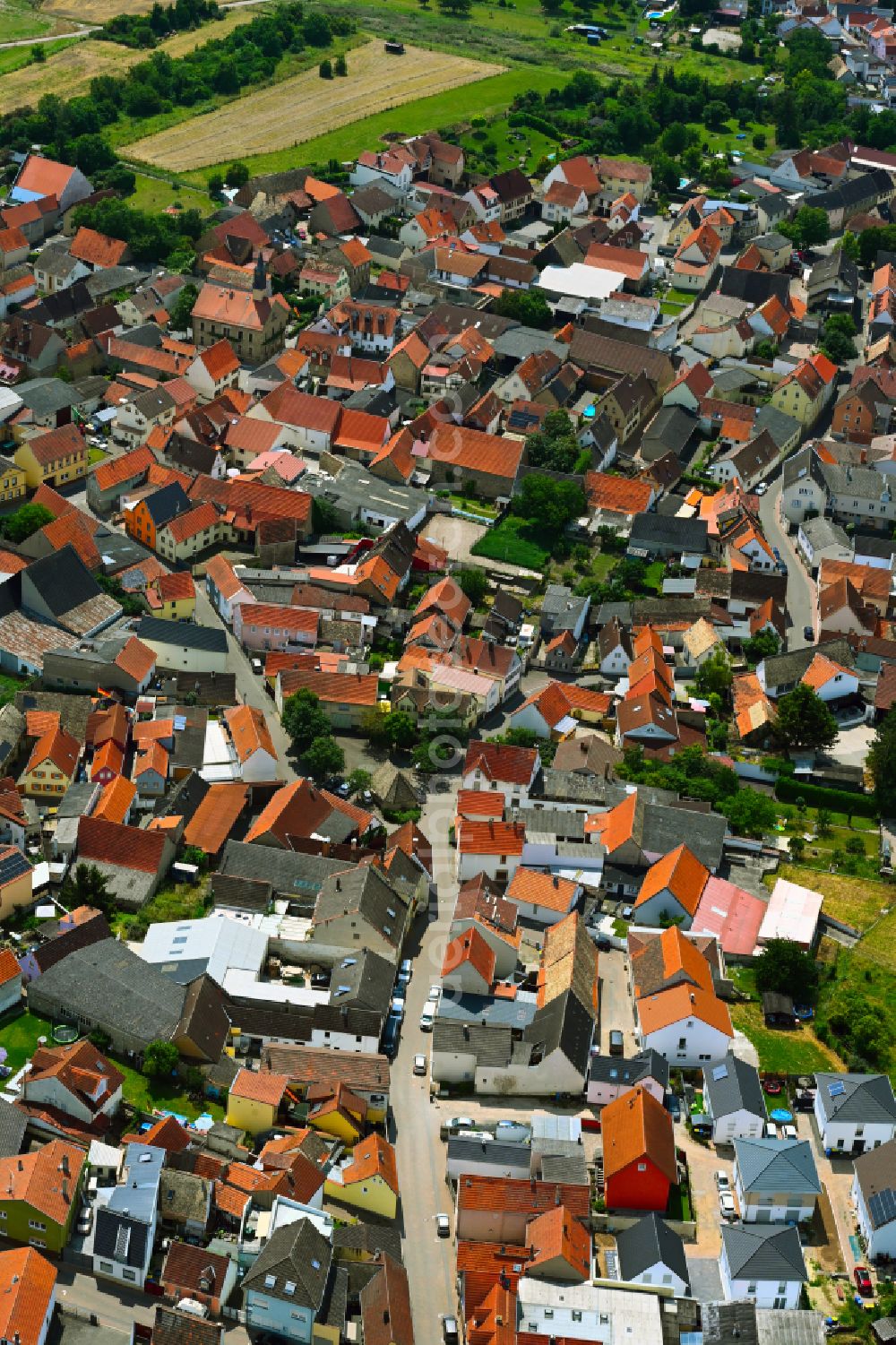 Aerial photograph Kolonie - The city center in the downtown area in Kolonie in the state Rhineland-Palatinate, Germany