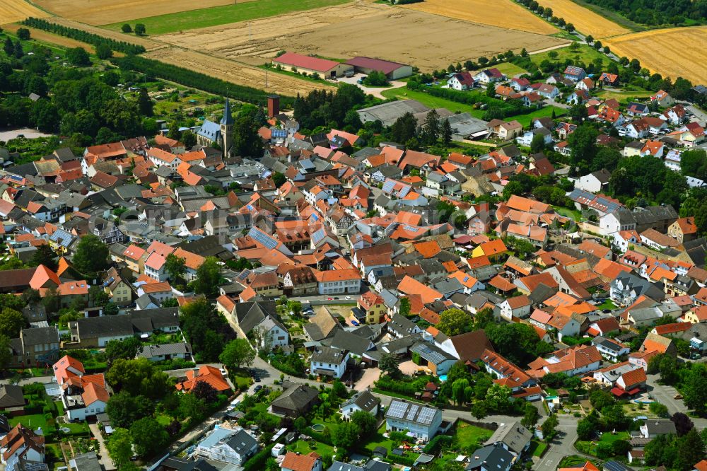 Kolonie from above - The city center in the downtown area in Kolonie in the state Rhineland-Palatinate, Germany