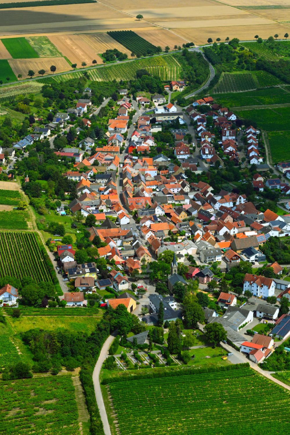 Aerial image Kolonie - The city center in the downtown area in Kolonie in the state Rhineland-Palatinate, Germany