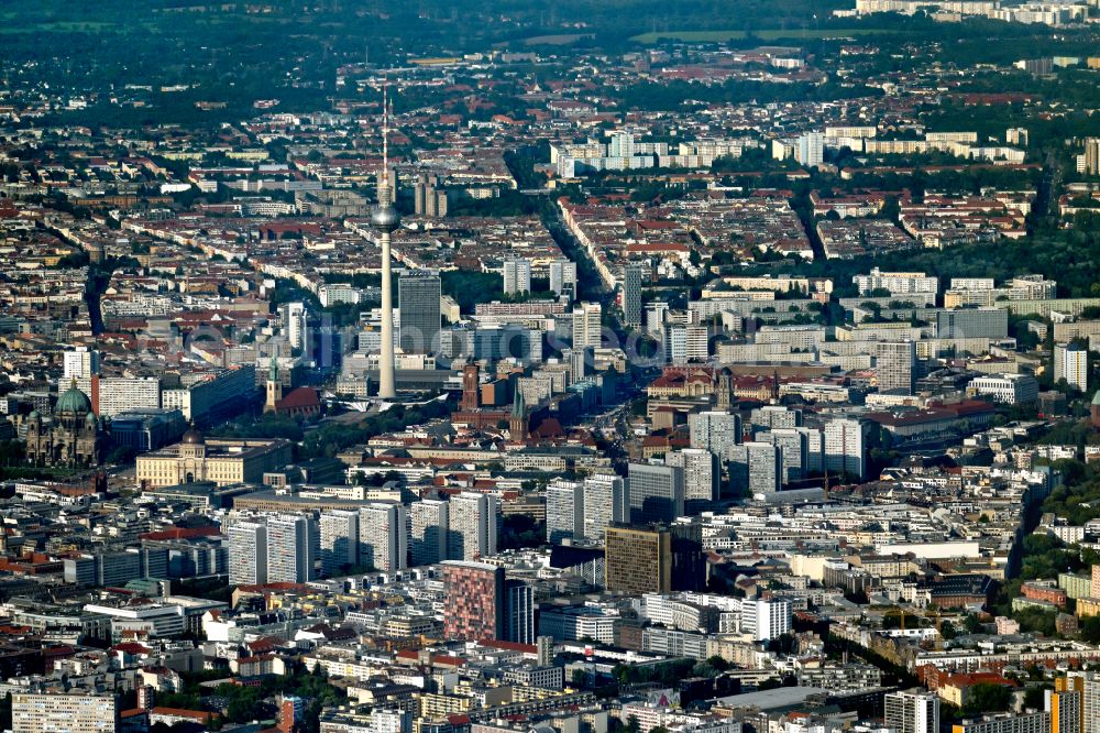 Berlin from the bird's eye view: The city center in the downtown area in the district Kreuzberg - Mitte in Berlin, Germany