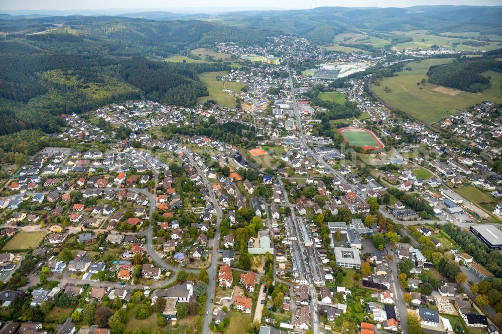 Aerial photograph Krombach - The city center in the downtown area in Krombach in the state North Rhine-Westphalia, Germany