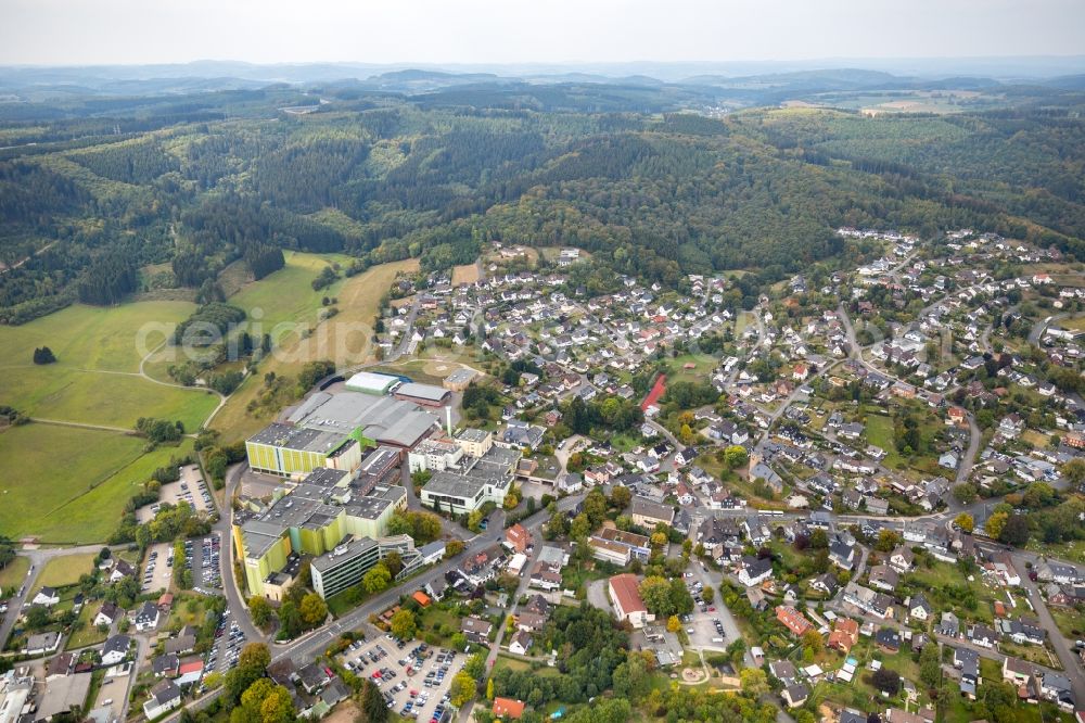 Krombach from above - The city center in the downtown area in Krombach in the state North Rhine-Westphalia, Germany