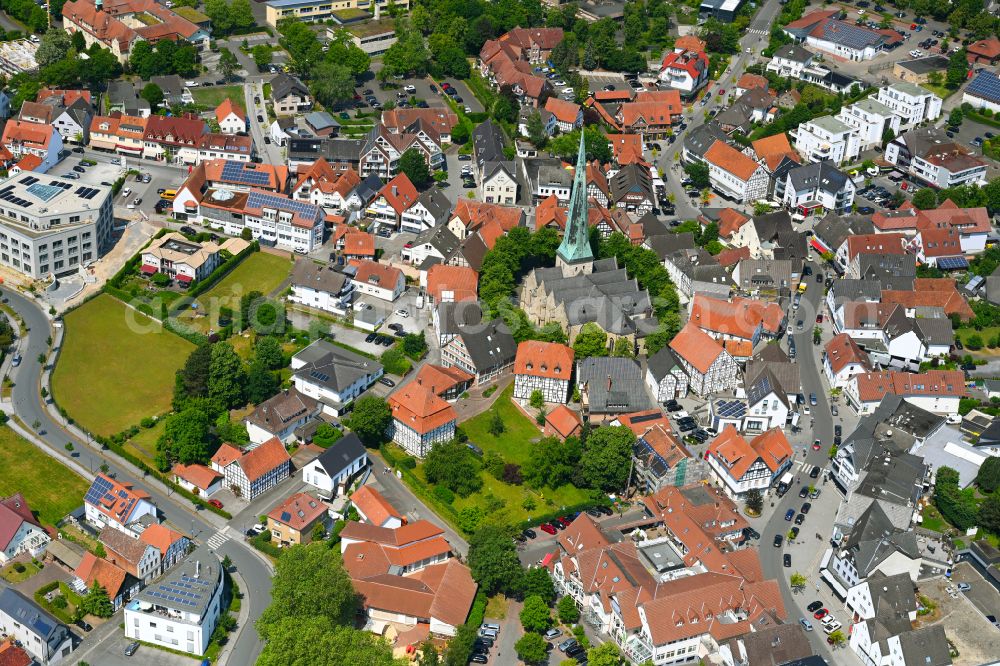 Laumeskamp from the bird's eye view: The city center in the downtown area in Laumeskamp in the state North Rhine-Westphalia, Germany