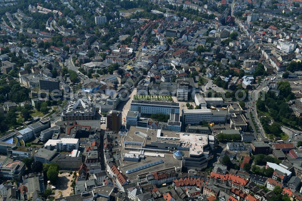 Aerial image Lüdenscheid - The city center in the downtown area in Luedenscheid in the state North Rhine-Westphalia, Germany