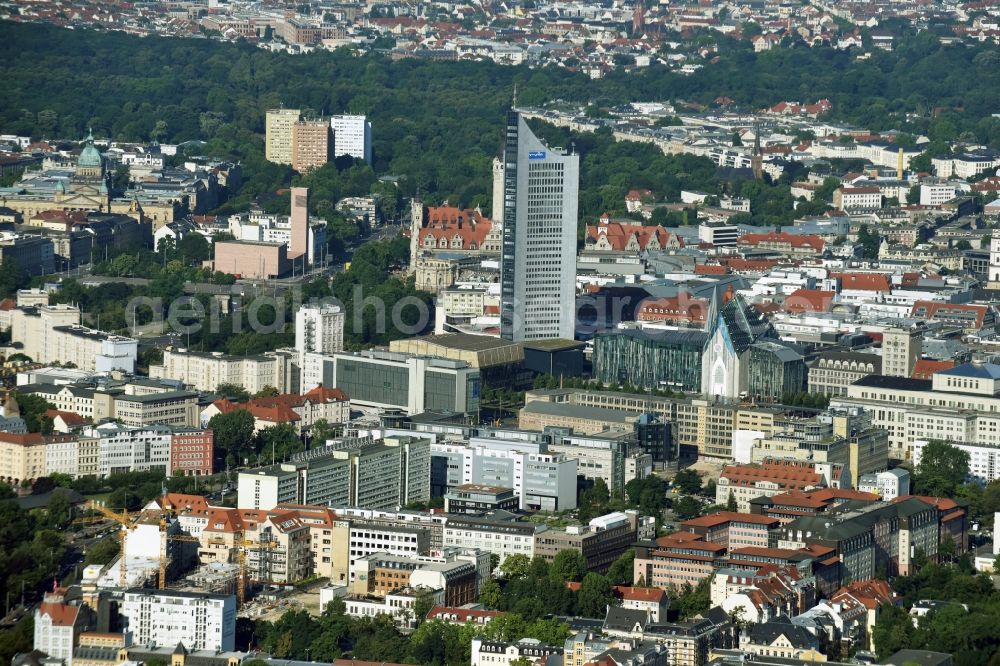 Leipzig from above - The city center in the downtown area in Leipzig in the state Saxony