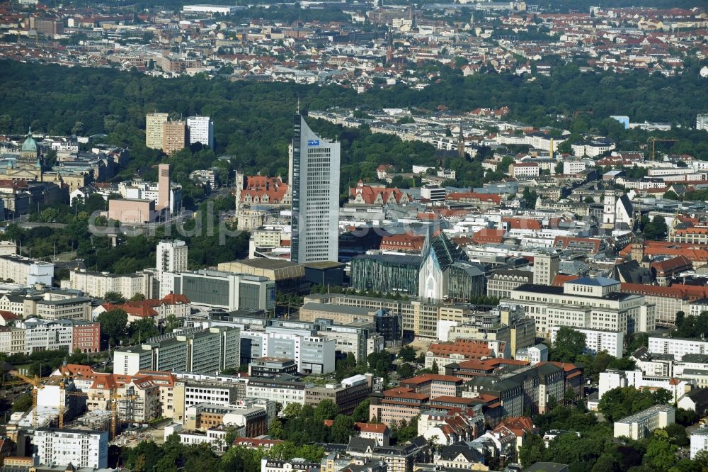 Leipzig from the bird's eye view: The city center in the downtown area in Leipzig in the state Saxony