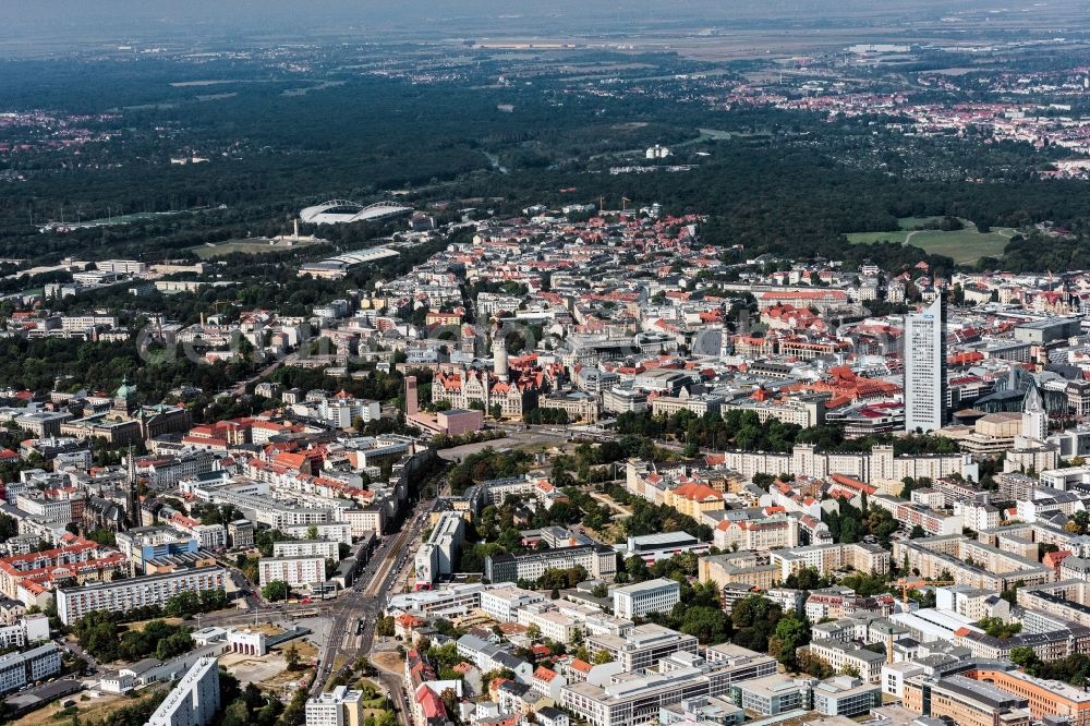 Aerial photograph Leipzig - The city center in the downtown area in Leipzig in the state Saxony