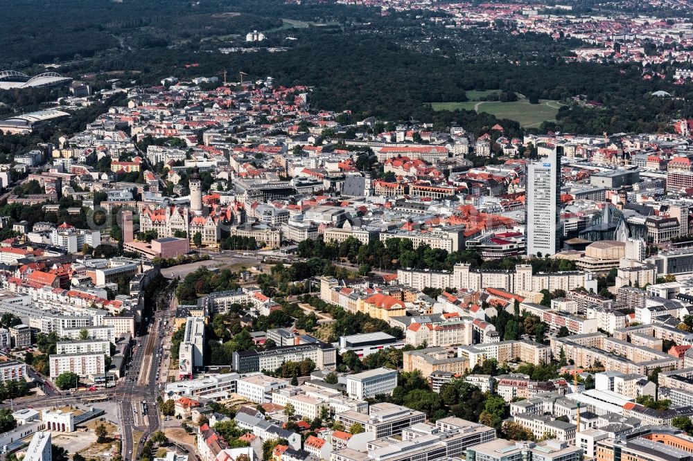 Leipzig from the bird's eye view: The city center in the downtown area in Leipzig in the state Saxony