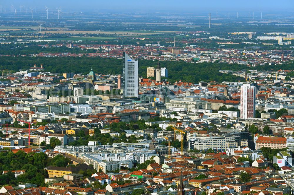 Aerial photograph Leipzig - The city center in the downtown area in the district Zentrum in Leipzig in the state Saxony, Germany