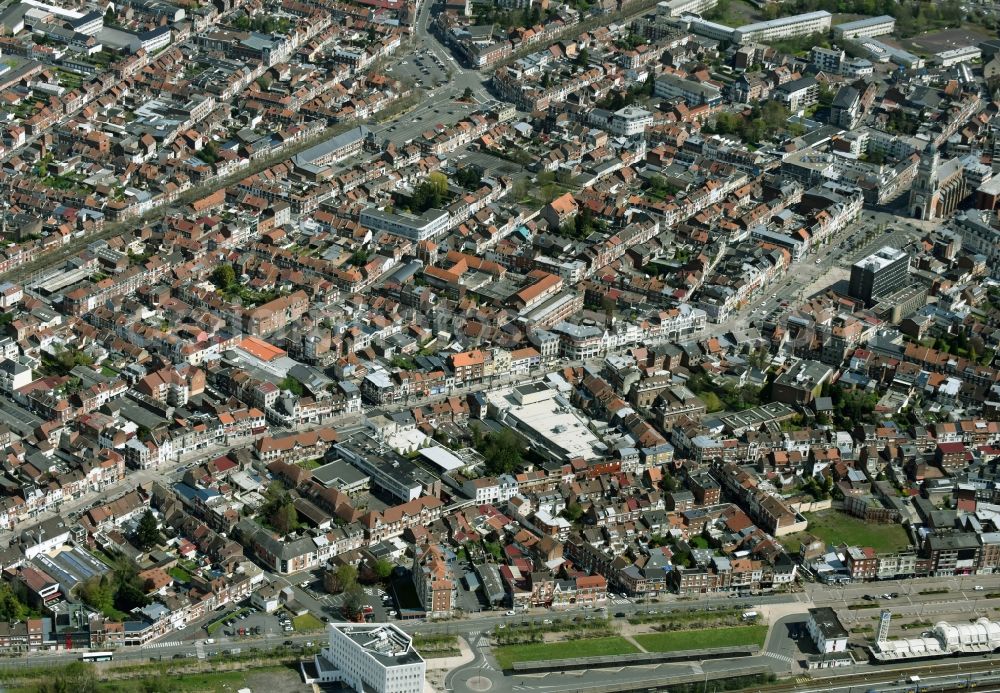 Aerial photograph Lens - The city center in the downtown are in Lens in Nord-Pas-de-Calais Picardy, France