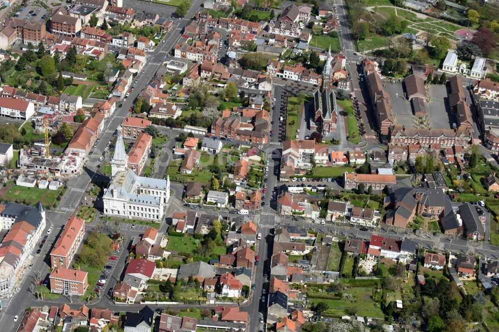 Aerial photograph Lievin - The city center in the downtown are in Lievin in Nord-Pas-de-Calais Picardy, France