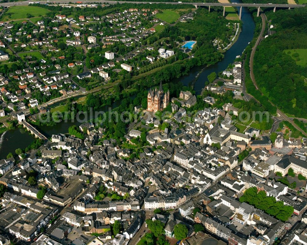 Aerial image Limburg an der Lahn - The city center in the downtown area in Limburg an der Lahn in the state Hesse, Germany