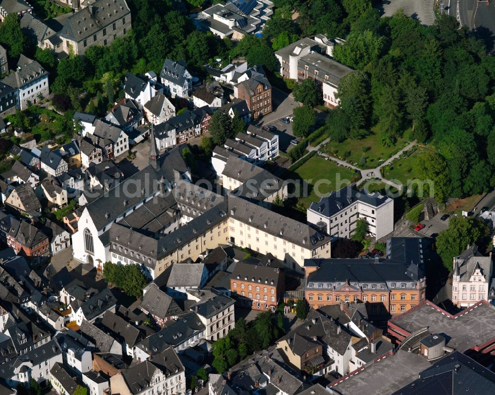 Limburg an der Lahn from above - The city center in the downtown area in Limburg an der Lahn in the state Hesse, Germany