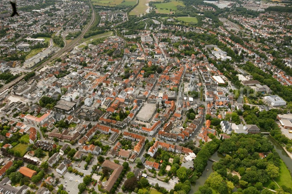 Lippstadt from the bird's eye view: The city center and downtown area in Lippstadt in North Rhine-Westphalia