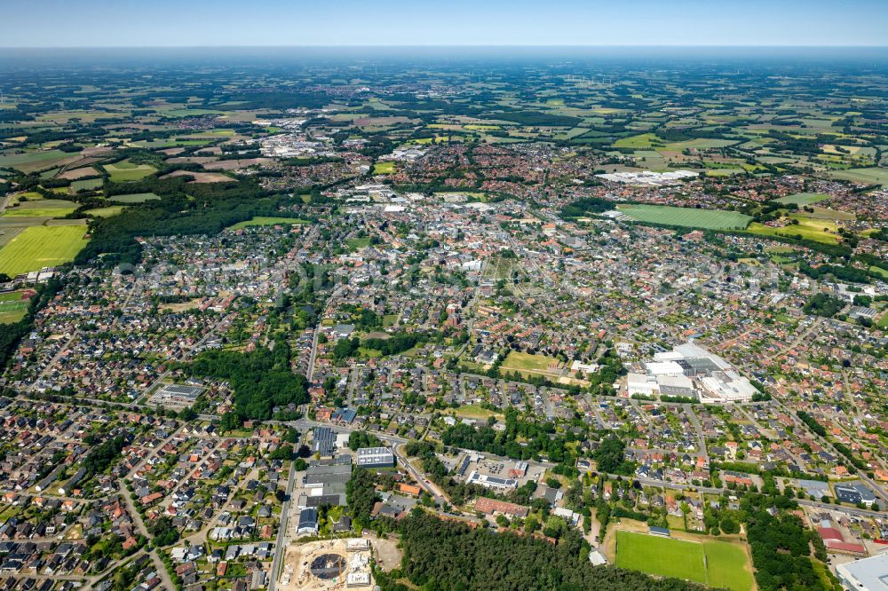 Lohne (Oldenburg) from the bird's eye view: The city center in the downtown area in Lohne (Oldenburg) in the state Lower Saxony, Germany