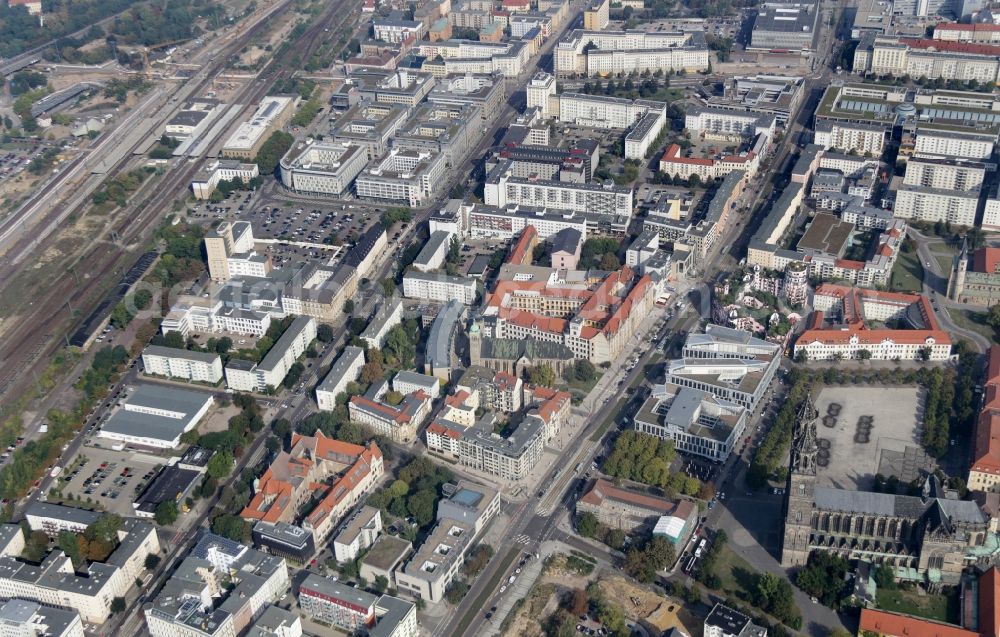 Magdeburg from above - The city center in the downtown area in Magdeburg in the state Saxony-Anhalt