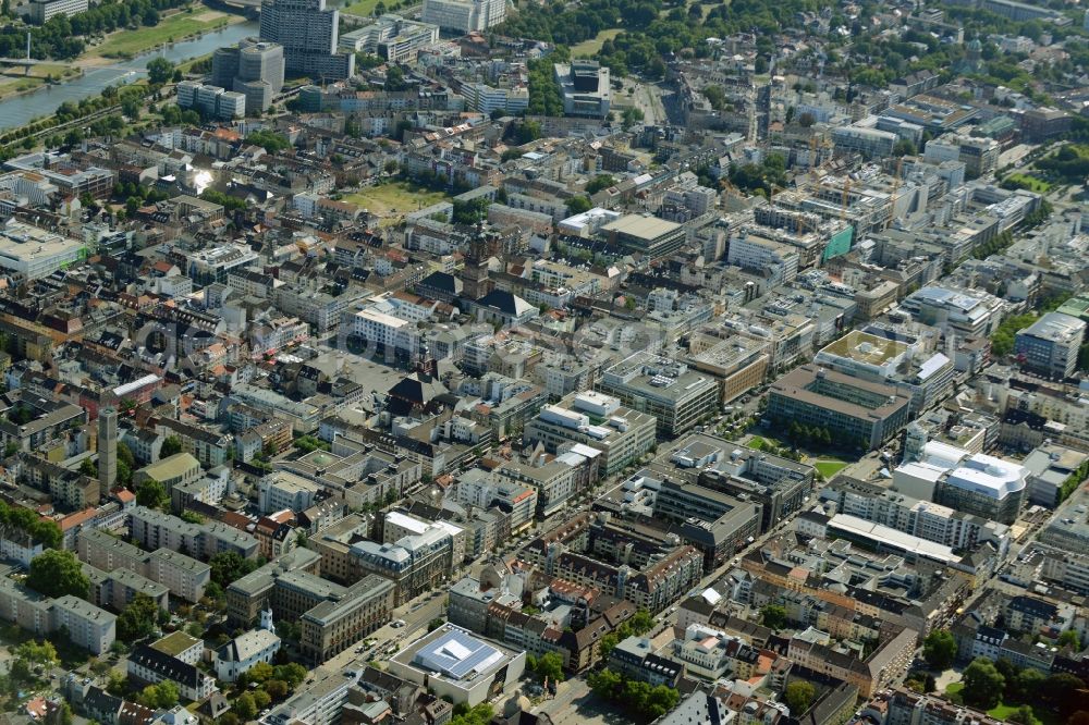 Aerial image Mannheim - The city center in the downtown are in Mannheim in the state Baden-Wuerttemberg