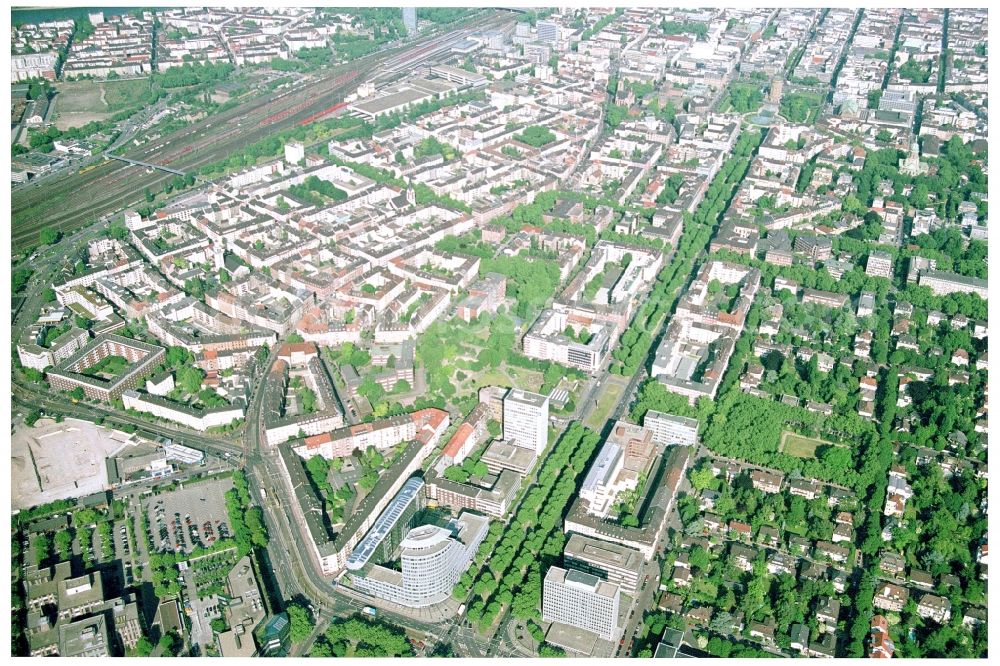 Mannheim from above - The city center in the downtown area in Mannheim in the state Baden-Wuerttemberg, Germany