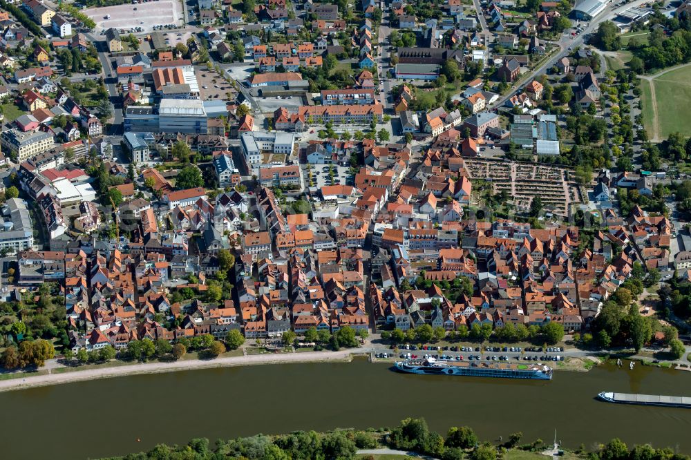 Marktheidenfeld from the bird's eye view: The city center in the downtown area in Marktheidenfeld in the state Bavaria, Germany