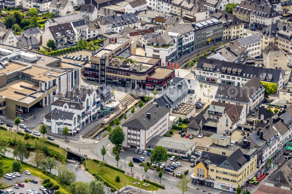 Aerial image Meschede - The city center in the downtown area in Meschede at Sauerland in the state North Rhine-Westphalia, Germany