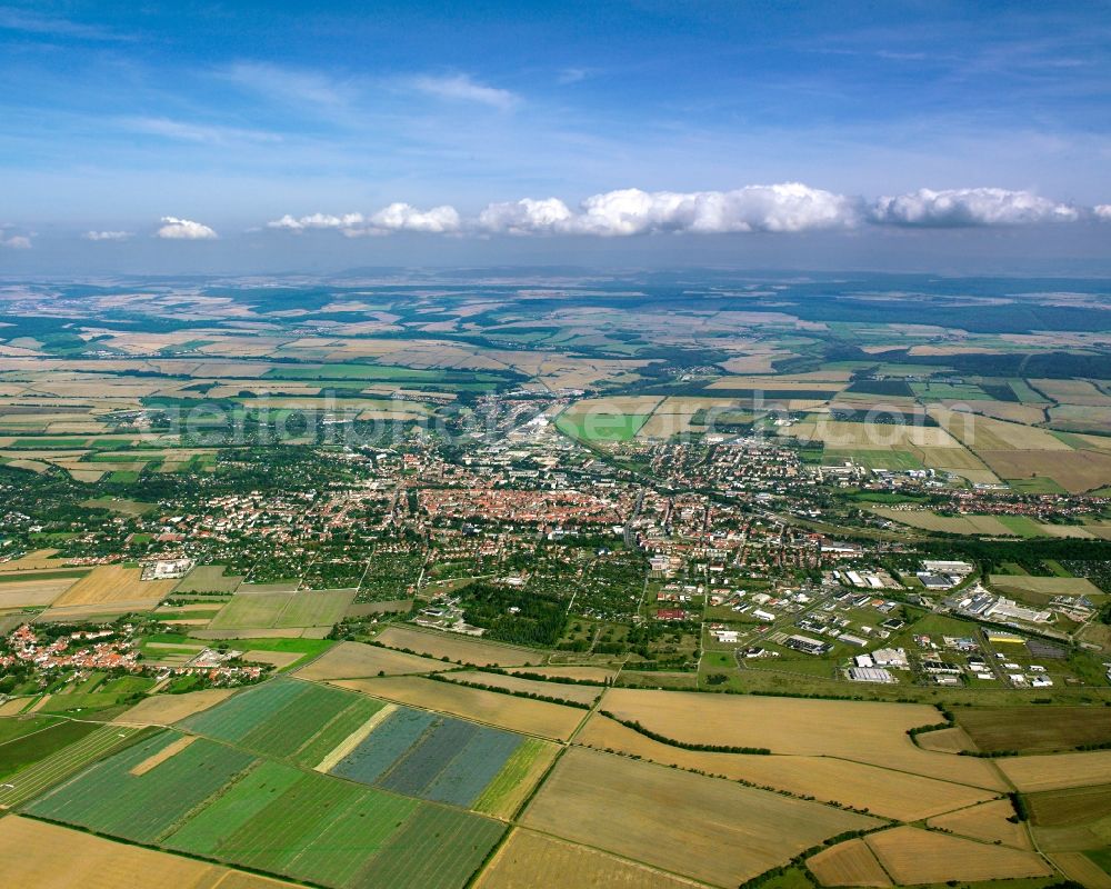 Mühlhausen/Thüringen from the bird's eye view: The city center in the downtown area in Mühlhausen in the state Thuringia, Germany