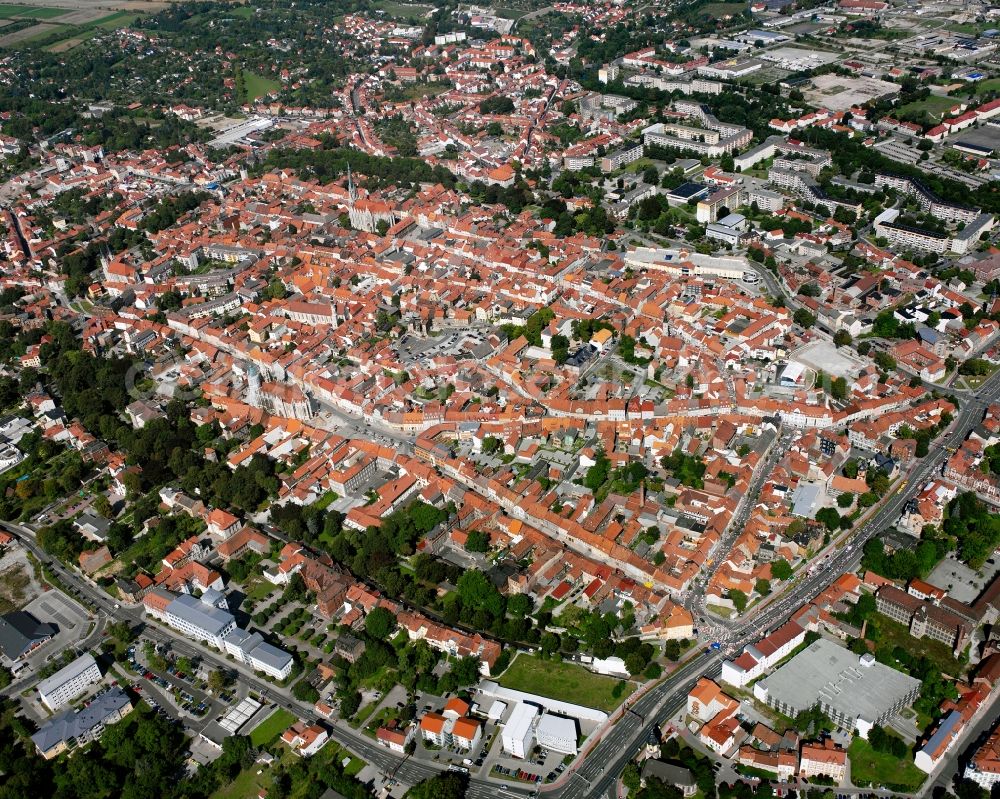 Aerial photograph Mühlhausen/Thüringen - The city center in the downtown area in Mühlhausen in the state Thuringia, Germany