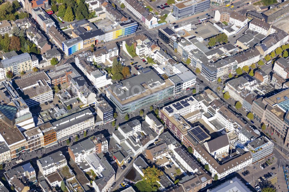 Mönchengladbach from above - City center in the inner city area on Hindenburgstrasse in Moenchengladbach in the federal state of North Rhine-Westphalia, Germany