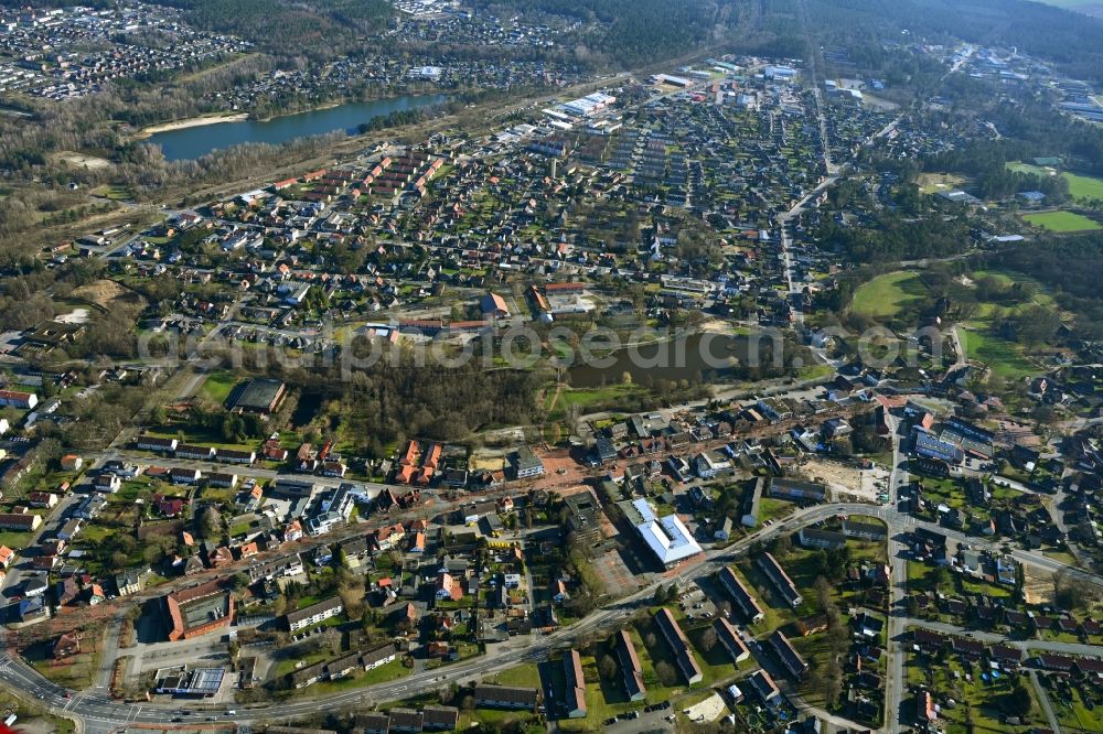 Aerial photograph Munster - The city center in the downtown area in Munster in the state Lower Saxony, Germany