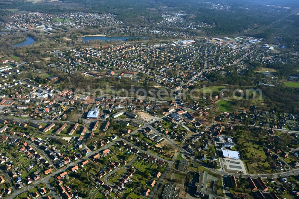 Munster from the bird's eye view: The city center in the downtown area in Munster in the state Lower Saxony, Germany