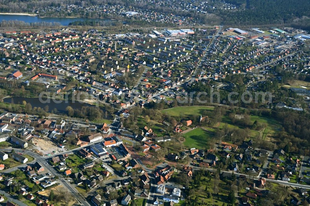 Aerial photograph Munster - The city center in the downtown area in Munster in the state Lower Saxony, Germany