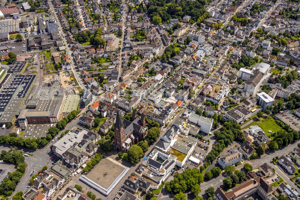 Aerial photograph Neheim - The city center in the downtown area in Neheim at Sauerland in the state North Rhine-Westphalia, Germany