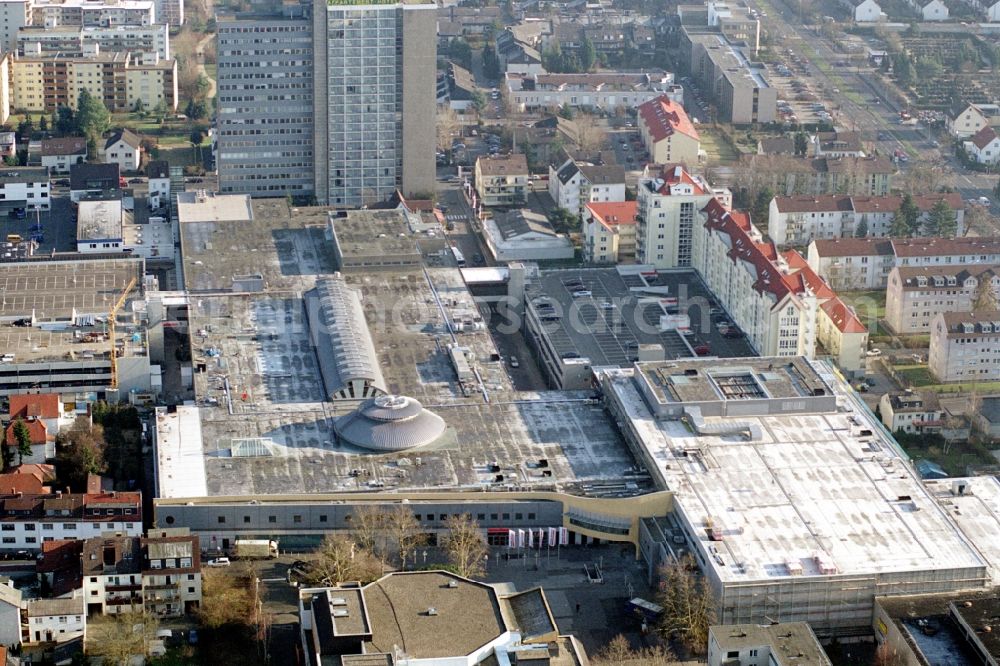 Neu-Isenburg from above - The city center in the downtown area in Neu-Isenburg in the state Hesse, Germany