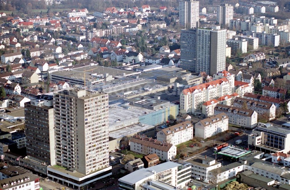 Neu-Isenburg from above - The city center in the downtown area in Neu-Isenburg in the state Hesse, Germany